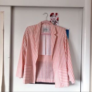 Vintage pink striped summer blazer